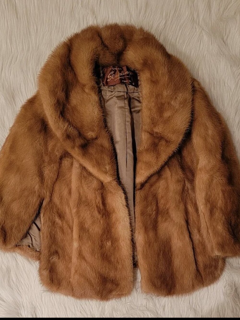 Vintage Honey Fur Stole Bolero from Stripling Fur Ft Worth TX | Wrap Shawl Cape